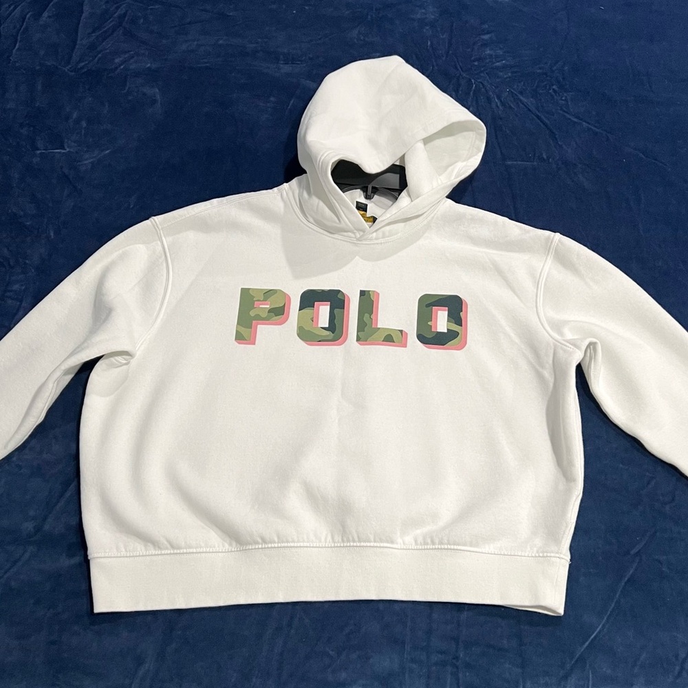Polo by Ralph Lauren White Hoodie with Camouflage Logo